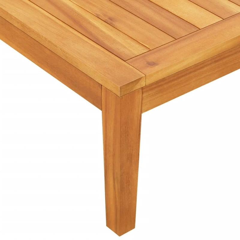 vidaXL Patio Sun Lounger with Cushions Modular Sofa Tea Table Solid Acacia Wood