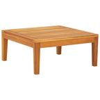 vidaXL Patio Sun Lounger with Cushions Modular Sofa Tea Table Solid Acacia Wood