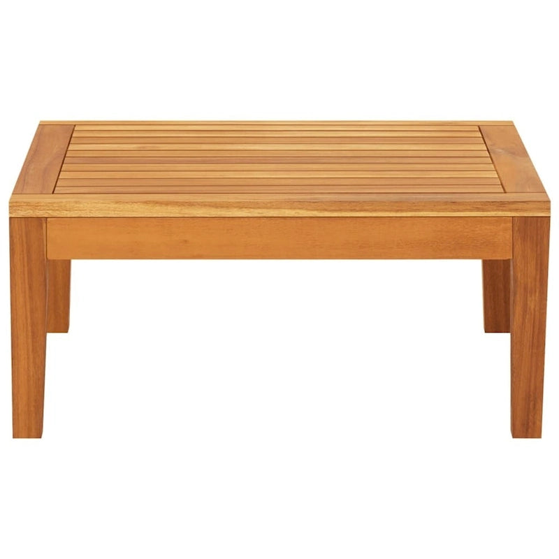 vidaXL Patio Sun Lounger with Cushions Modular Sofa Tea Table Solid Acacia Wood
