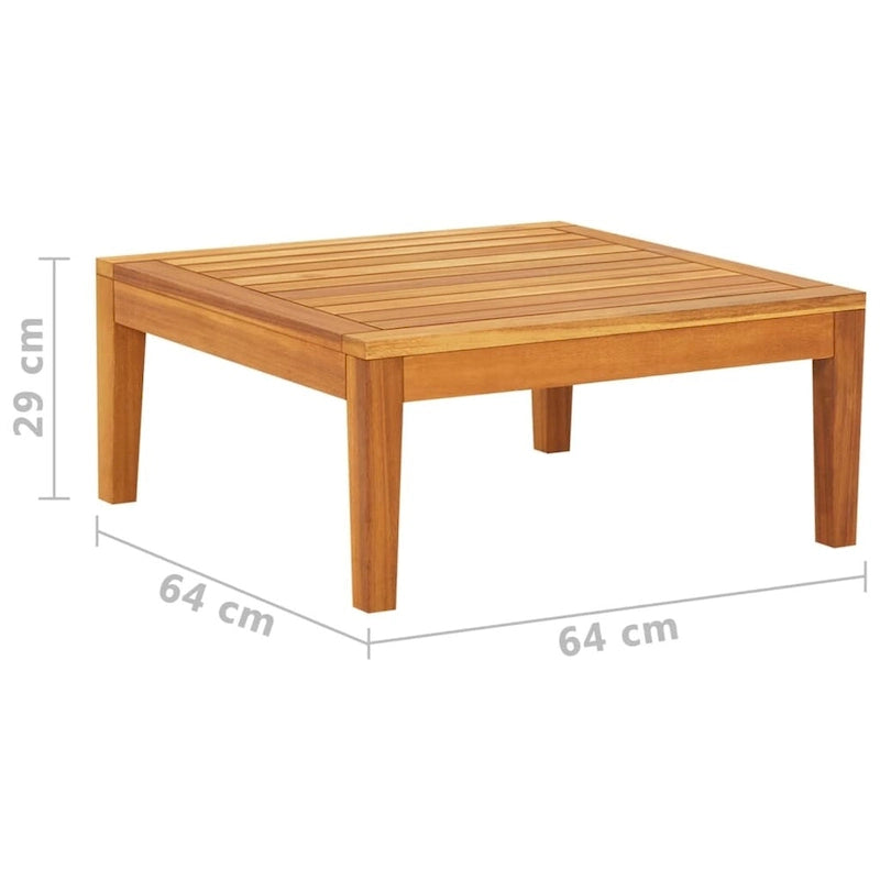 vidaXL Patio Sun Lounger with Cushions Modular Sofa Tea Table Solid Acacia Wood