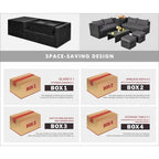 8 Pieces Patio Rattan Storage Table Furniture Set - 25  x 25  x 4  (L x W x D)