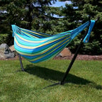Sunnydaze Cotton Double Brazilian Hammock & Stand Combo - Choose Options