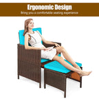 Gymax 9PCS Rattan Wicker Dining Set Patio Outdoor Furniture Set w/ - See Details