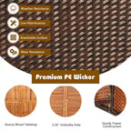 Gymax 9PCS Rattan Wicker Dining Set Patio Outdoor Furniture Set w/ - See Details