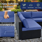 10 Piece Outdoor Wicker Conversation Set with Seat and Back Cushions - 29  x 25  x 25
