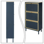 Classic Vintage Storage Shoe Cabinet with 3 Flip Drawers