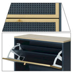 Classic Vintage Storage Shoe Cabinet with 3 Flip Drawers