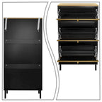 Classic Vintage Storage Shoe Cabinet with 3 Flip Drawers