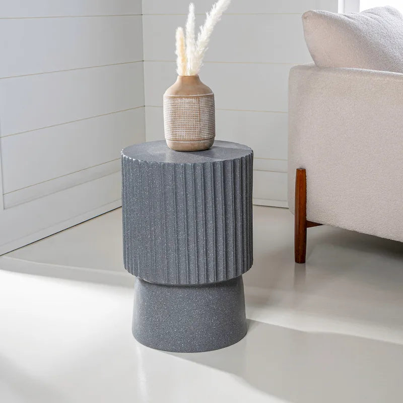 Kline 19  Modern Art Deco Tambour Accent Table , by JONATHAN Y