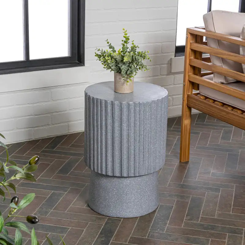 Kline 19  Modern Art Deco Tambour Accent Table , by JONATHAN Y