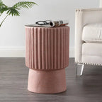 Kline 19  Modern Art Deco Tambour Accent Table , by JONATHAN Y