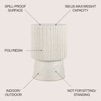 Kline 19  Modern Art Deco Tambour Accent Table , by JONATHAN Y