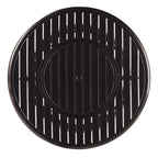Outdoor Aluminum 44 in. Round Fire Table Set with Four Deep Seating Swivel Rocking Chairs & Accessories