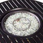 Outdoor Aluminum 44 in. Round Fire Table Set with Four Deep Seating Swivel Rocking Chairs & Accessories
