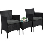 Yaheetech 3-Piece Bistro Set with Rattan Wicker Chairs and Table for Porch