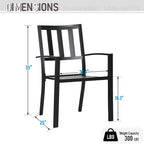 MAISON ARTS Faux Wood/ Steel 7-piece Patio Dining Set with 6 Stackable Chairs