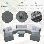 10-Piece Outdoor Rattan Sofa Set with Loveseats, Side Tables, Ottomans, and Storage Boxes, PE Wicker Patio Furniture Set