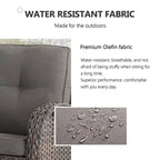 Patio Glider Loveseat Coffee Table, Swivel Chair and Ottomans - Brown