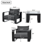 Patio Conversation Set Aluminum Frame With Cushion (Set of 3)