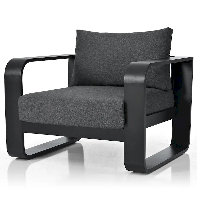 Patio Conversation Set Aluminum Frame With Cushion (Set of 3)
