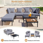 8-Piece Patio Sectional Sofa Set with Coffee Table