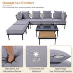 8-Piece Patio Sectional Sofa Set with Coffee Table