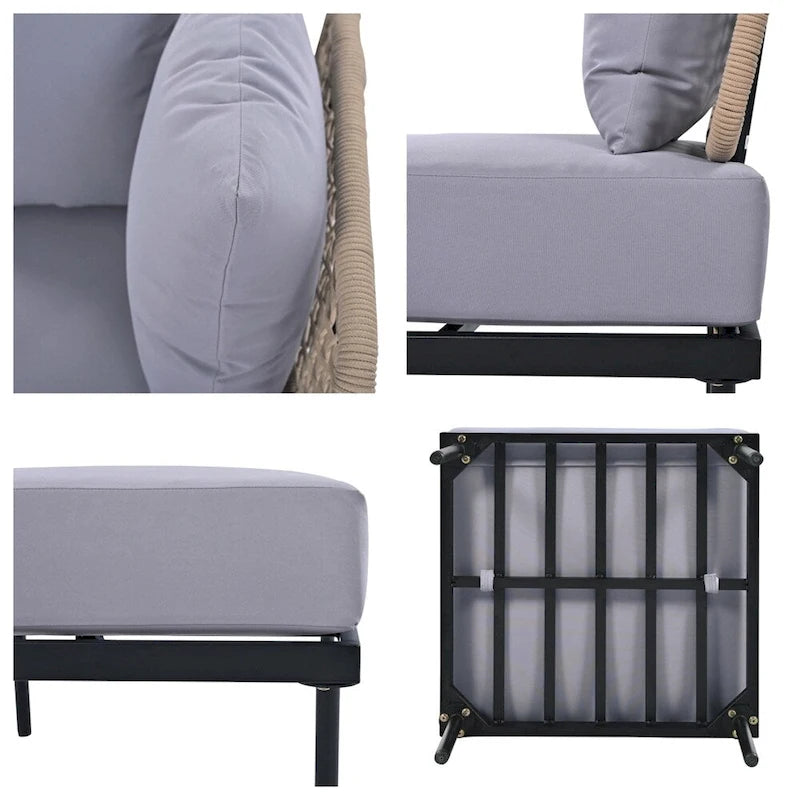 8-Piece Patio Sectional Sofa Set with Coffee Table
