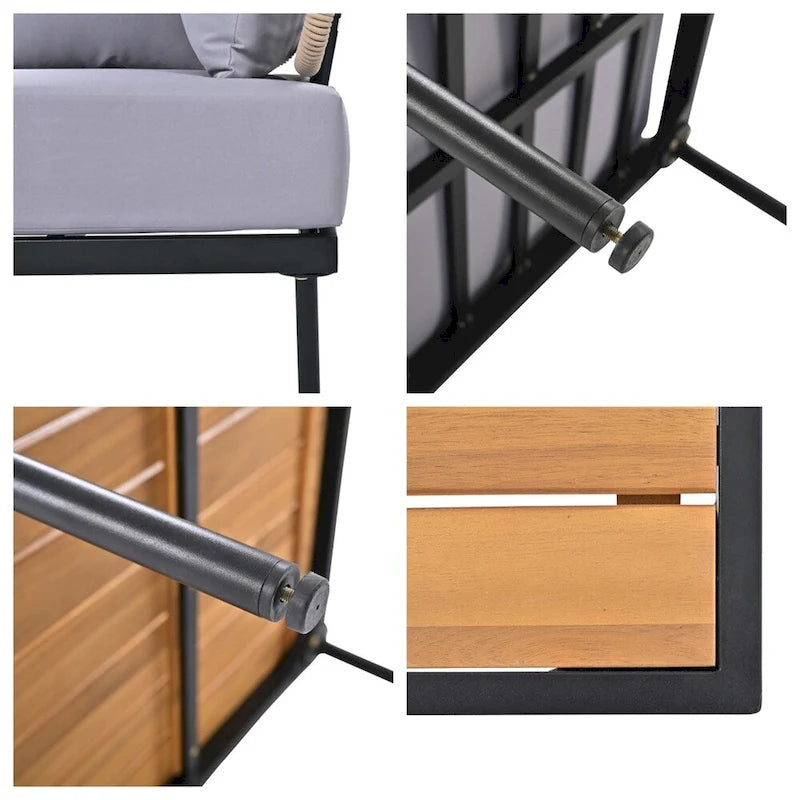 8-Piece Patio Sectional Sofa Set with Coffee Table