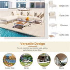 8-Piece Patio Sectional Sofa Set with Coffee Table