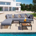 8-Piece Patio Sectional Sofa Set with Coffee Table