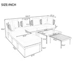 8-Piece Patio Sectional Sofa Set with Coffee Table