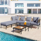 8-Piece Patio Sectional Sofa Set with Coffee Table