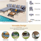 8-Piece Patio Sectional Sofa Set with Coffee Table