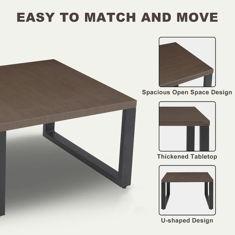 Patio Coffee Table, Metal Steel Outdoor Table