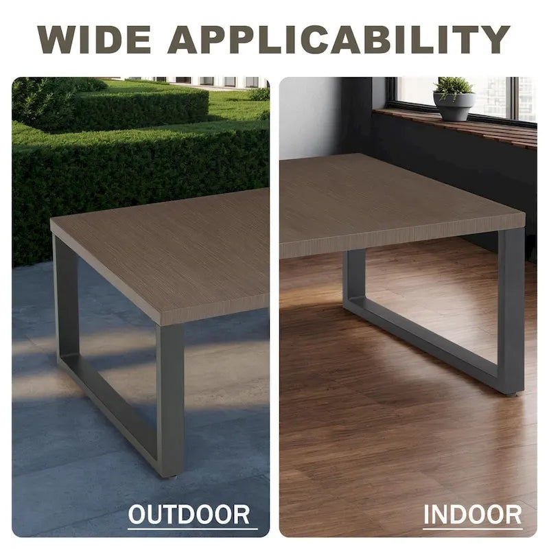 Patio Coffee Table, Metal Steel Outdoor Table