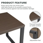 Patio Coffee Table, Metal Steel Outdoor Table