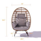 Steel Frame Wicker Egg Chair Max 440lb Capacity