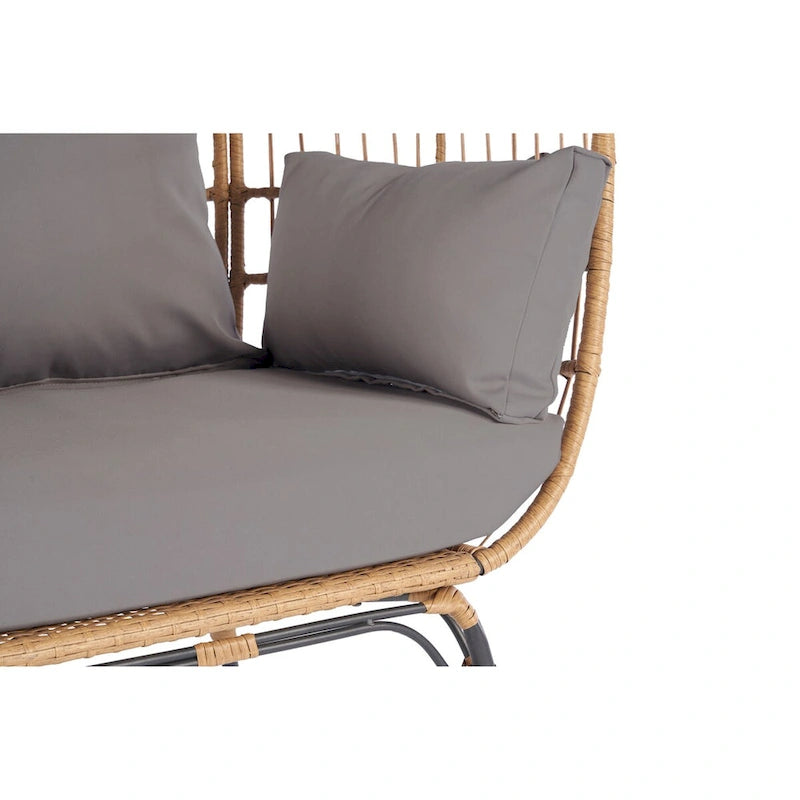Steel Frame Wicker Egg Chair Max 440lb Capacity
