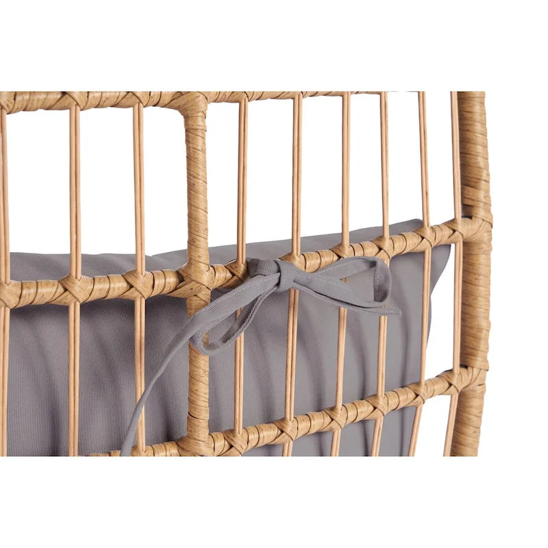 Steel Frame Wicker Egg Chair Max 440lb Capacity
