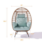 Steel Frame Wicker Egg Chair Max 440lb Capacity