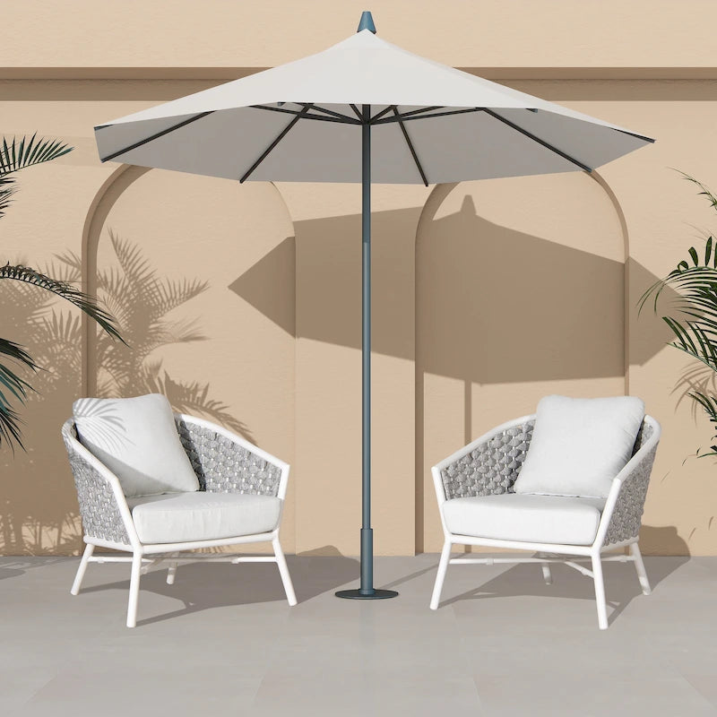 Rowan 30.5  Rope Woven Outdoor Patio Armchair (Set of 2) with Cushions