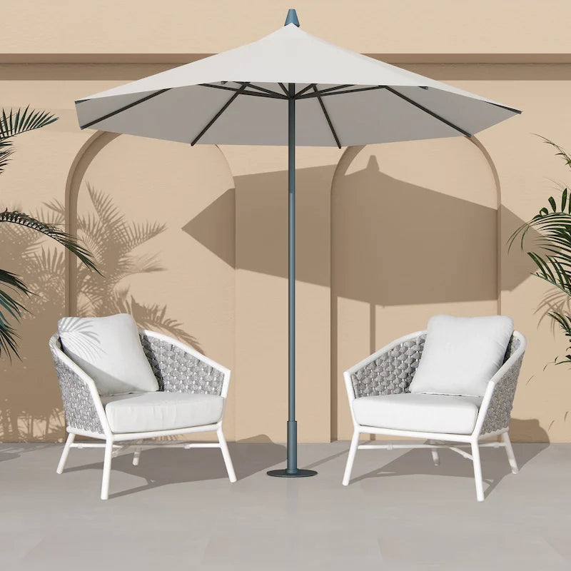 Rowan 30.5  Rope Woven Outdoor Patio Armchair (Set of 2) with Cushions