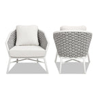 Rowan 30.5  Rope Woven Outdoor Patio Armchair (Set of 2) with Cushions