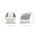 Rowan 30.5  Rope Woven Outdoor Patio Armchair (Set of 2) with Cushions