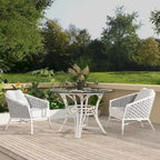 Rowan 30.5  Rope Woven Outdoor Patio Armchair (Set of 2) with Cushions