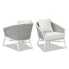 Rowan 30.5  Rope Woven Outdoor Patio Armchair (Set of 2) with Cushions