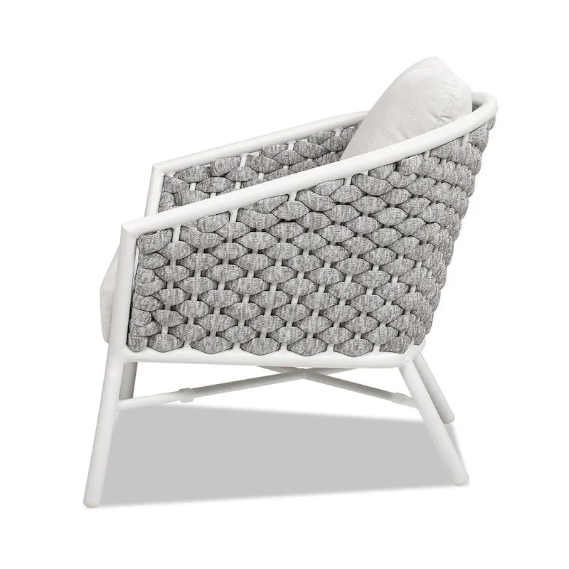Rowan 30.5  Rope Woven Outdoor Patio Armchair (Set of 2) with Cushions