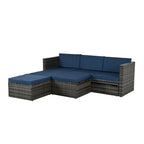 Patio Outdoor Furniture,Seasonal PE Wicker Furniture,5 Set Wicker Furniture,Plywood lift TOP Coffee Table,with Lounger Sofa