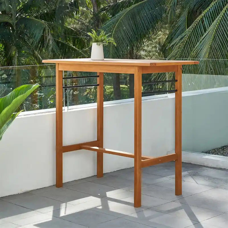 46  L x 24  W x 42  H Patio Wood Bar Table