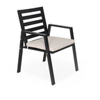 LeisureMod Chelsea Set of 2 Patio Dining Armchair in Aluminum with Cushions for Porch Backyard Pool Garden - 34.84